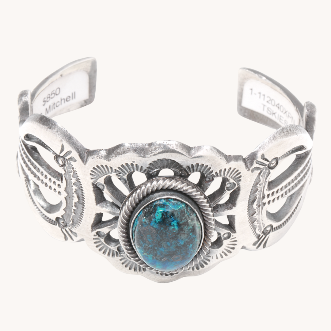 Cast Azurite Cuff Bracelet