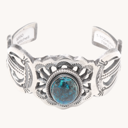 Cast Azurite Cuff Bracelet