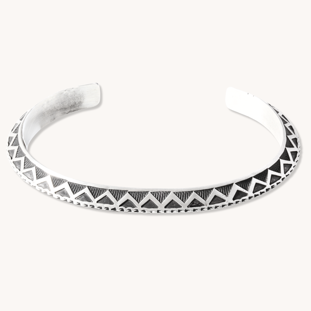 Hand-Stamped Triangle Stackable Bracelet