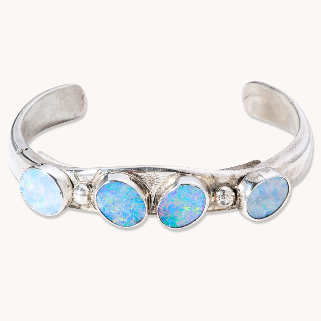 4-Stone Cast Opal Cuff Bracelet