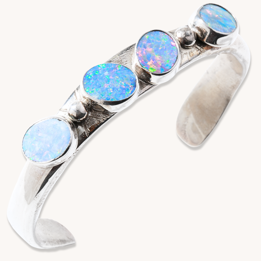 4-Stone Cast Opal Cuff Bracelet