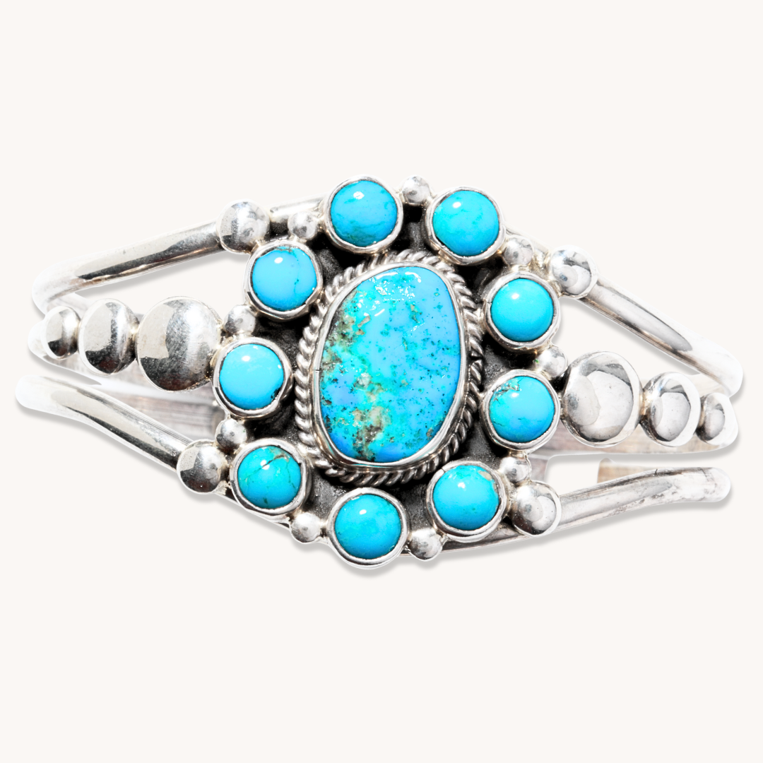 Turquoise Cluster Shank Bracelet
