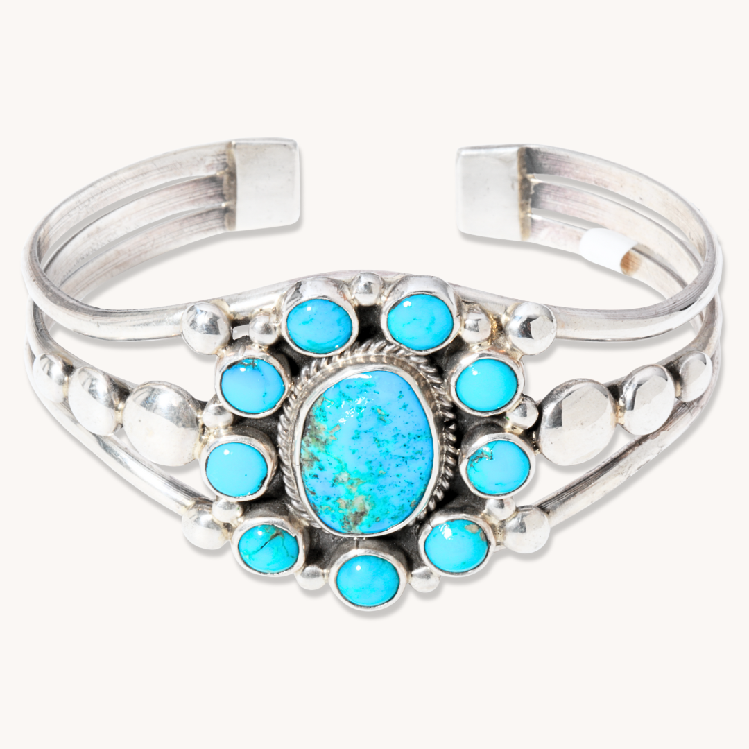 Turquoise Cluster Shank Bracelet