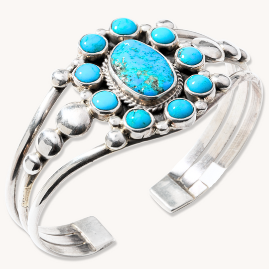 Turquoise Cluster Shank Bracelet