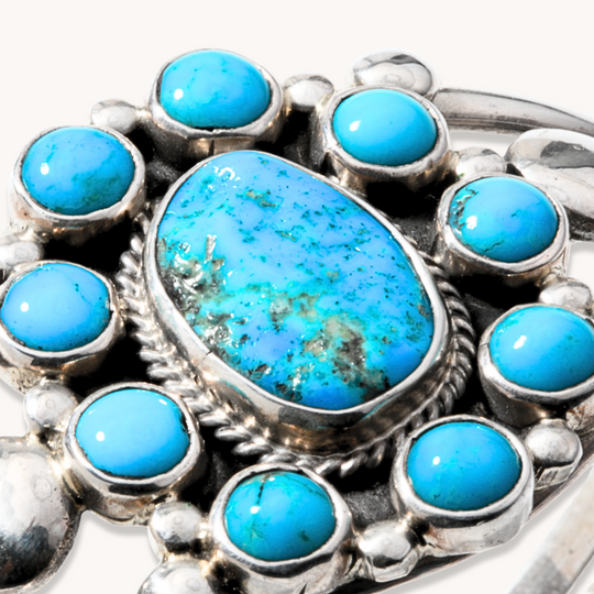 Turquoise Cluster Shank Bracelet