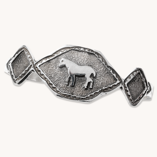 Hand-Stamped Horse Overlay Cuff Bracelet