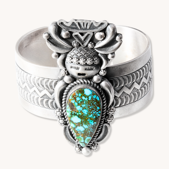 Turquoise Corn Maiden Wide Cuff Bracelet