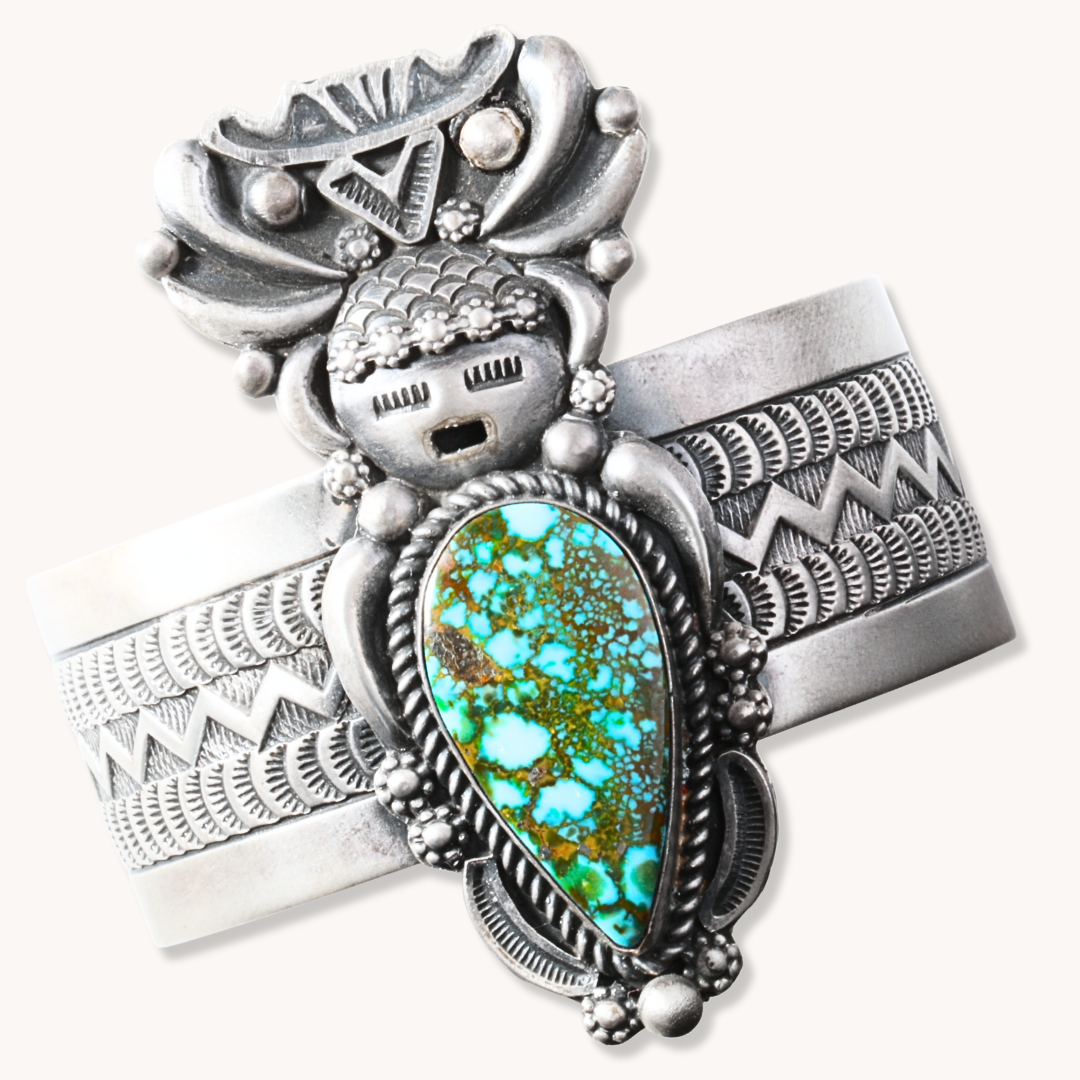 Turquoise Corn Maiden Wide Cuff Bracelet