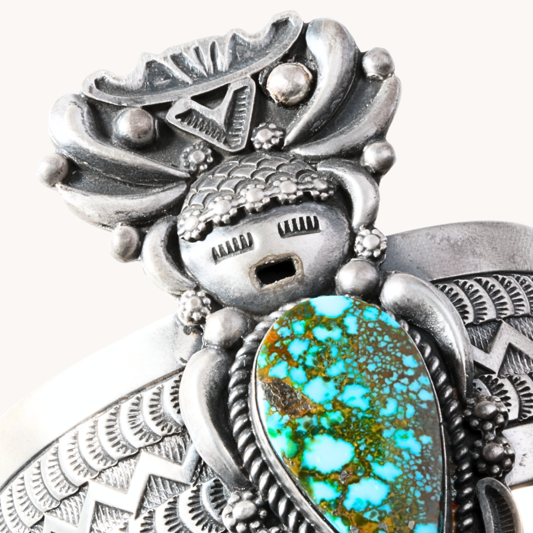 Turquoise Corn Maiden Wide Cuff Bracelet