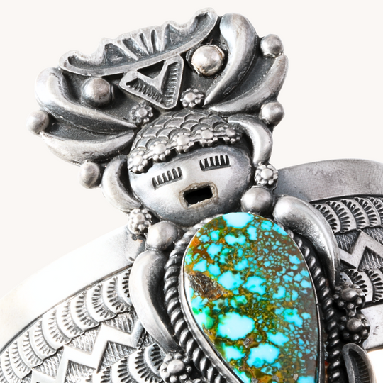 Turquoise Corn Maiden Wide Cuff Bracelet