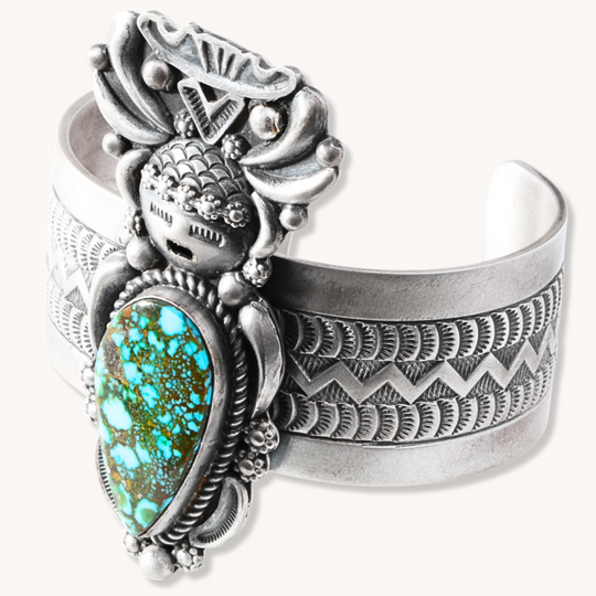 Turquoise Corn Maiden Wide Cuff Bracelet
