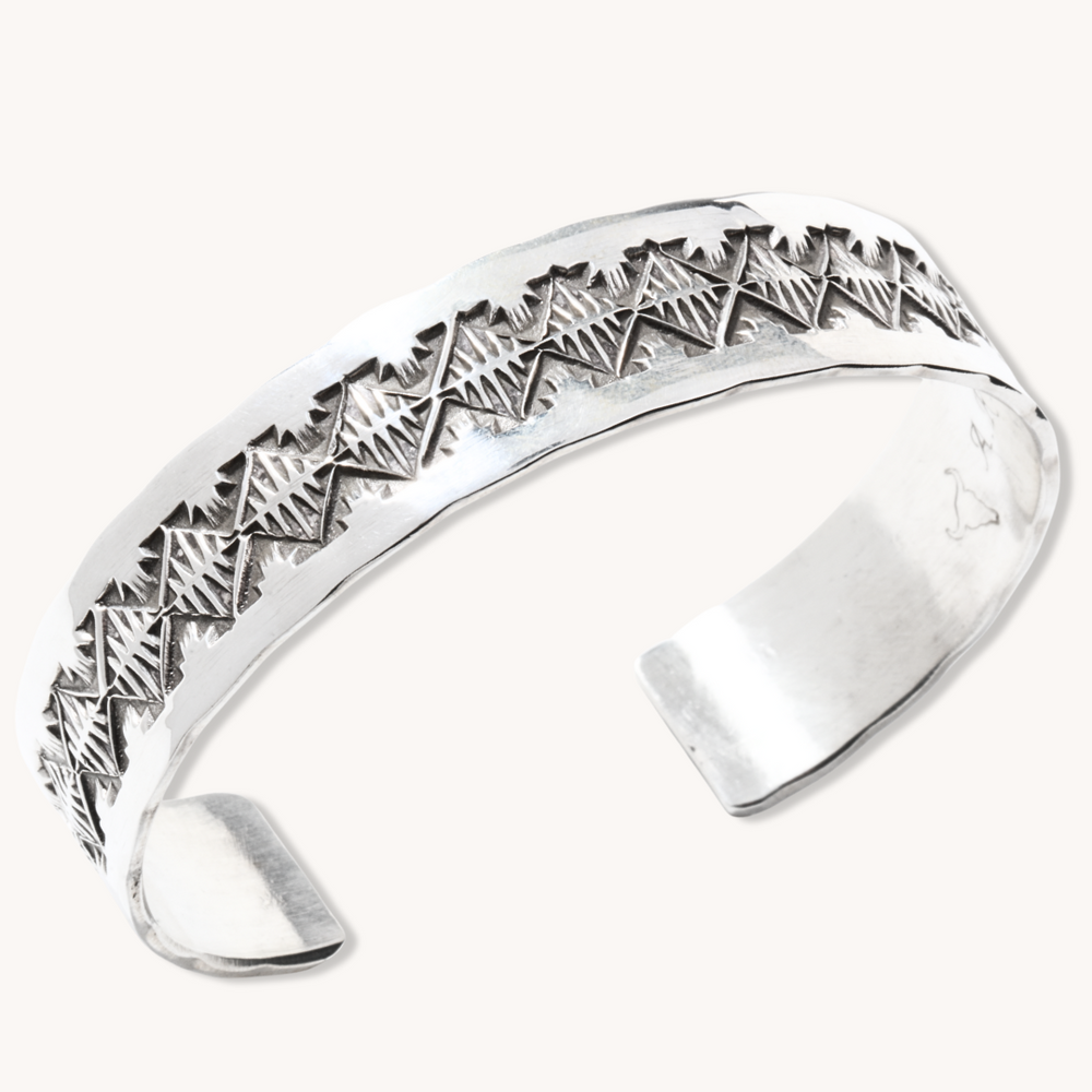 Sterling Silver Stamp-Work Cuff