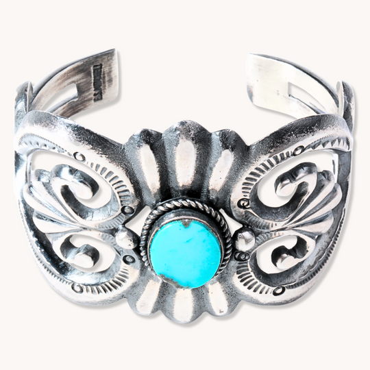 Sandcast Turquoise Cuff Bracelet