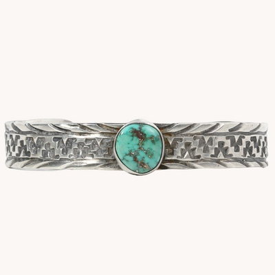 Stamped Cuff with Turquoise