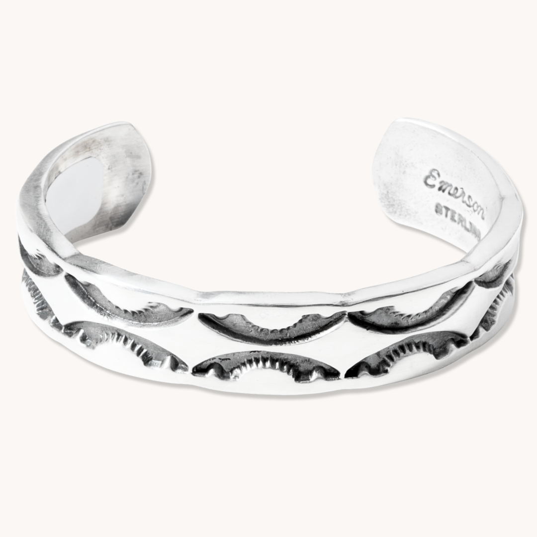 Hand-Stamped Sterling Silver Cuff Bracelet