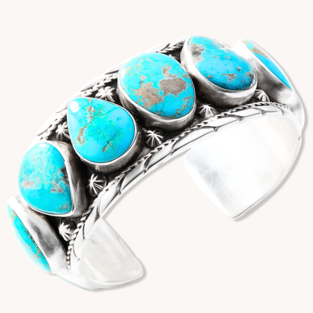 9-Stone Turquoise Row Bracelet