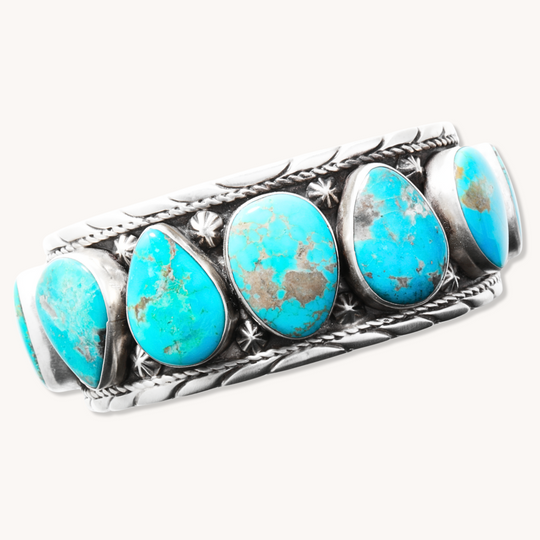 9-Stone Turquoise Row Bracelet