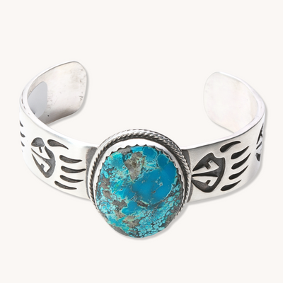 Turquoise Cuff with Bear Overlay