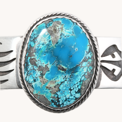 Turquoise Cuff with Bear Overlay