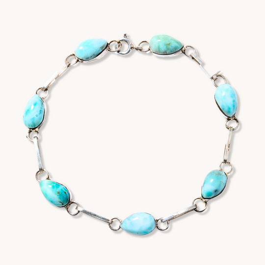 Handmade Larimar Chain Bracelet