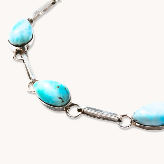 Handmade Larimar Chain Bracelet