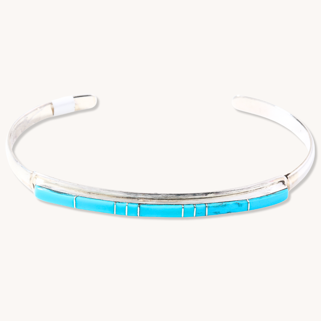 Dainty Turquoise Channel Inlay Bracelets
