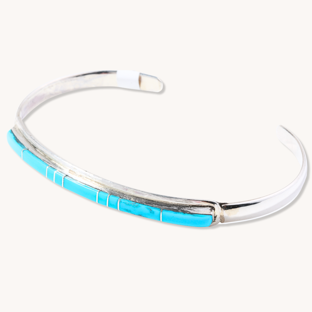 Dainty Turquoise Channel Inlay Bracelets