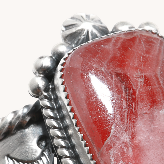 Rhodochrosite Wide Cuff Bracelet