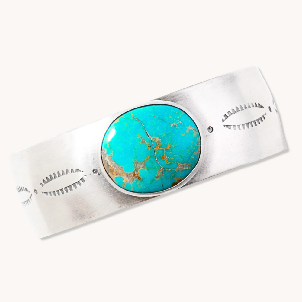 Hand-Stamped Turquoise Cuff Bracelet