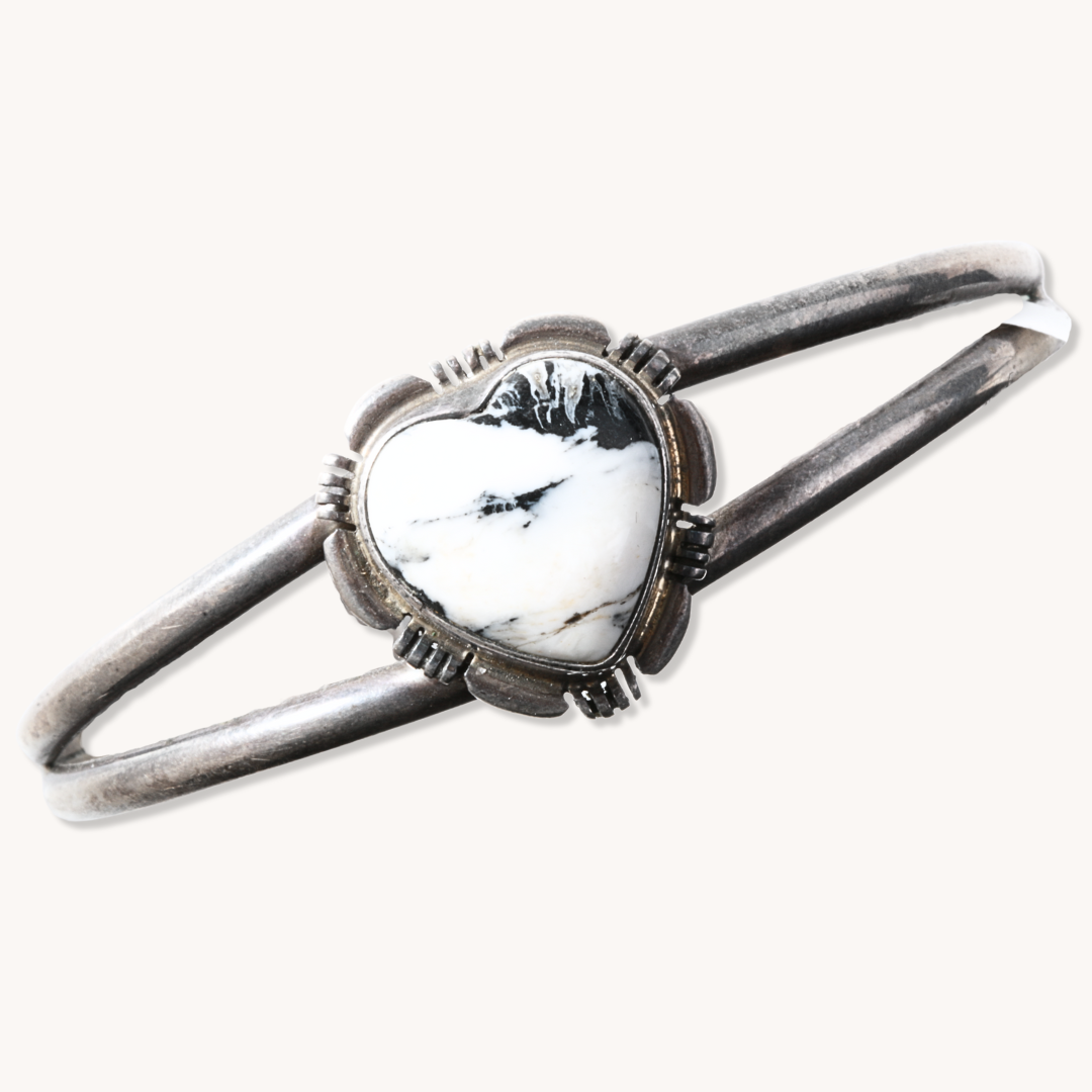 White Buffalo Heart Shank Bracelet