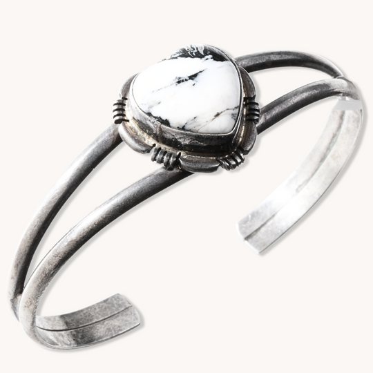 White Buffalo Heart Shank Bracelet