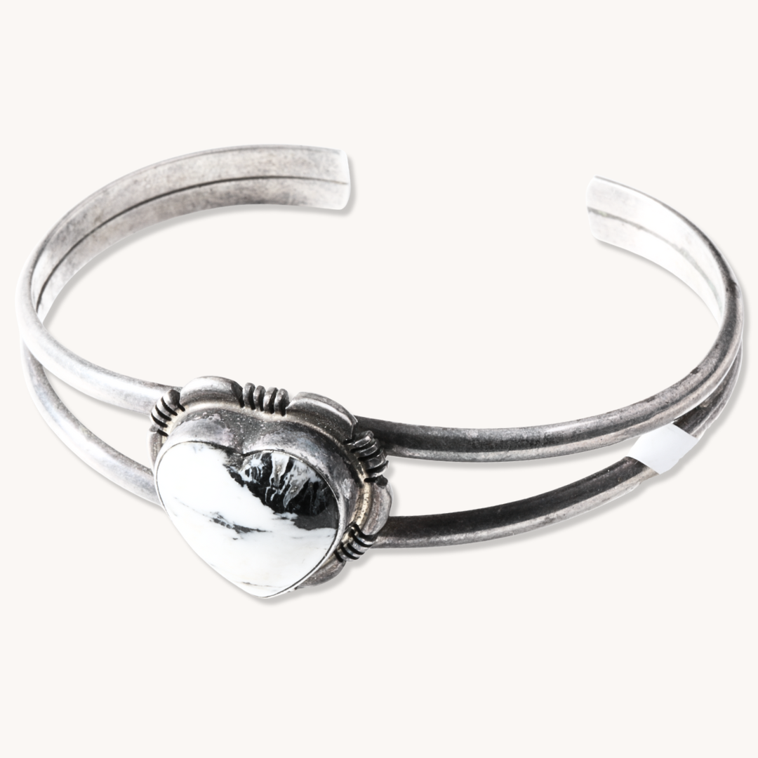 White Buffalo Heart Shank Bracelet