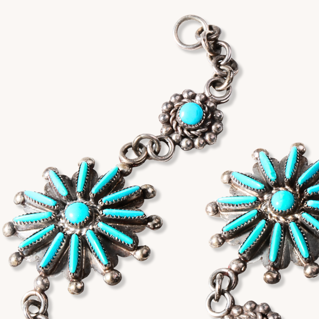 Zuni Turquoise Inlay Chain Bracelet