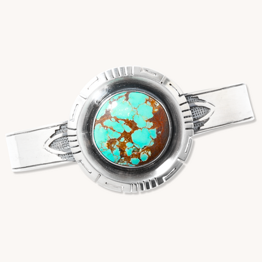 Turquoise Cuff Bracelet with Saw-Work Accents