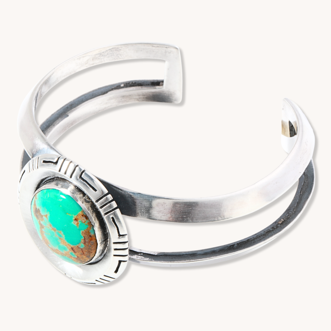 2-Shank Turquoise Shadowbox Bracelet