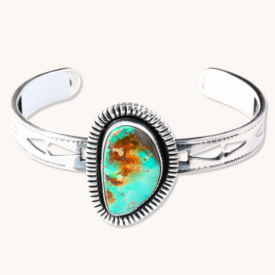 Turquoise Bracelet with Cutout Cuff