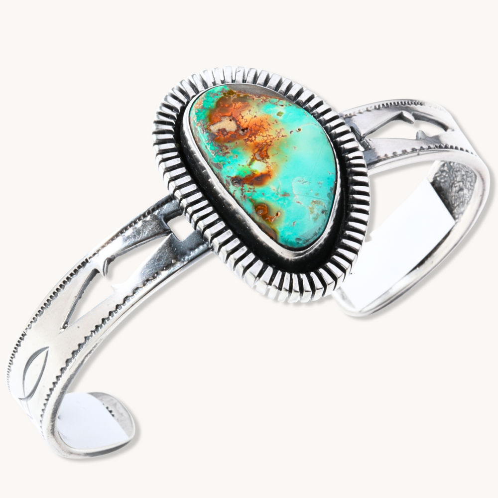 Turquoise Bracelet with Cutout Cuff