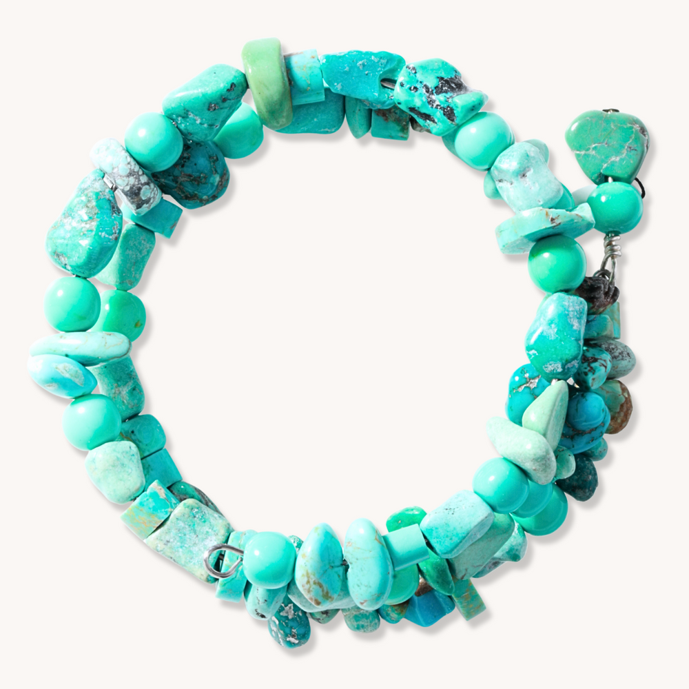 Turquoise Nugget Beads Wrap Bracelet
