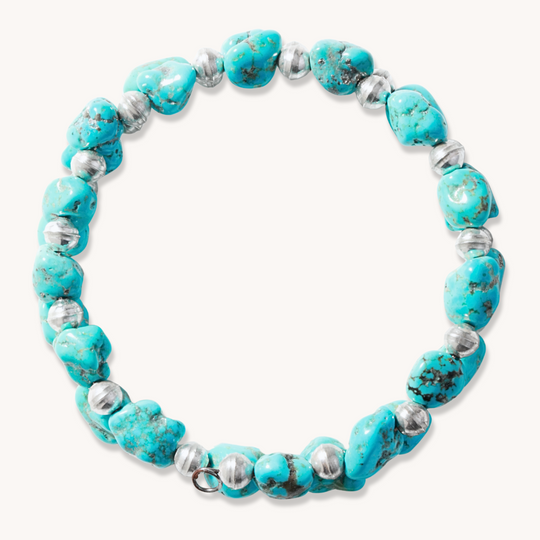 Turquoise and Navajo Pearl Beaded Wrap Bracelet