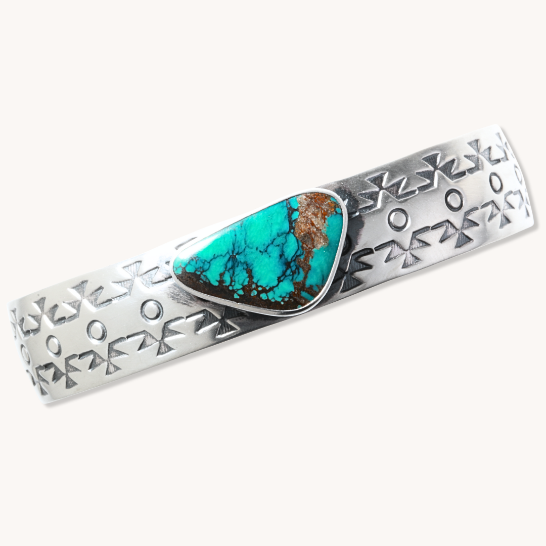 Hand-Stamped Turquoise Cuff Bracelets