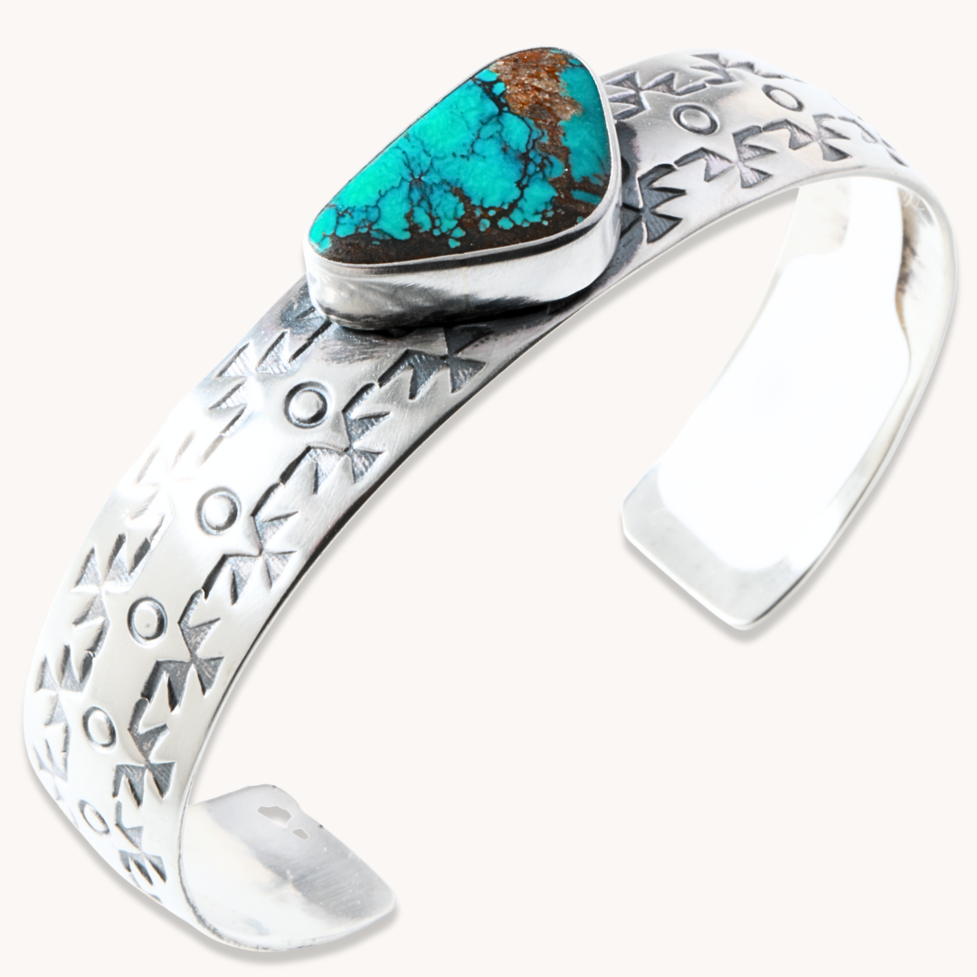 Hand-Stamped Turquoise Cuff Bracelets