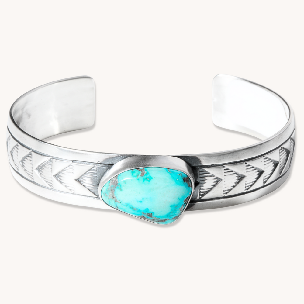 Hand-Stamped Turquoise Cuff Bracelets