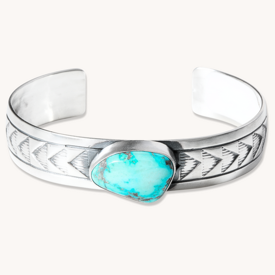 Hand-Stamped Turquoise Cuff Bracelets