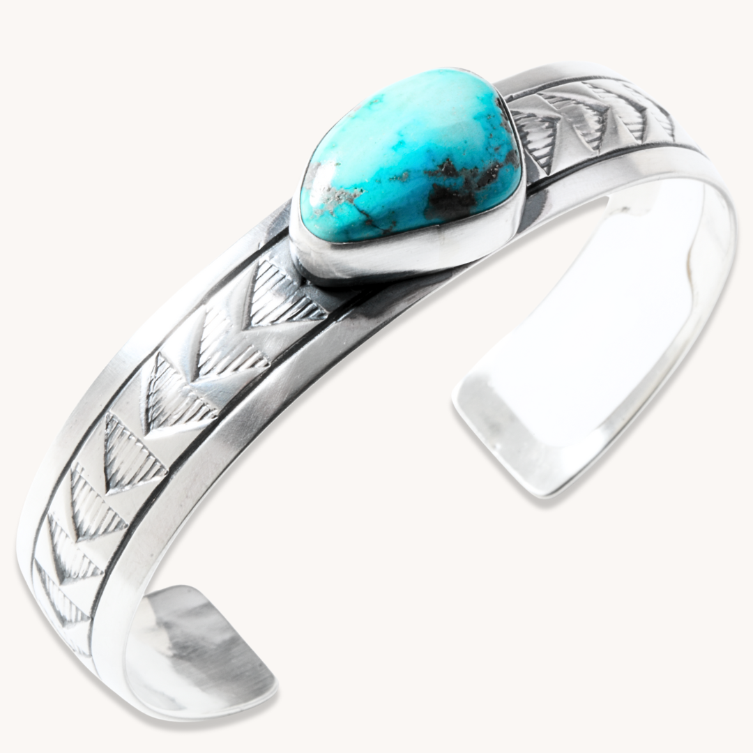 Hand-Stamped Turquoise Cuff Bracelets