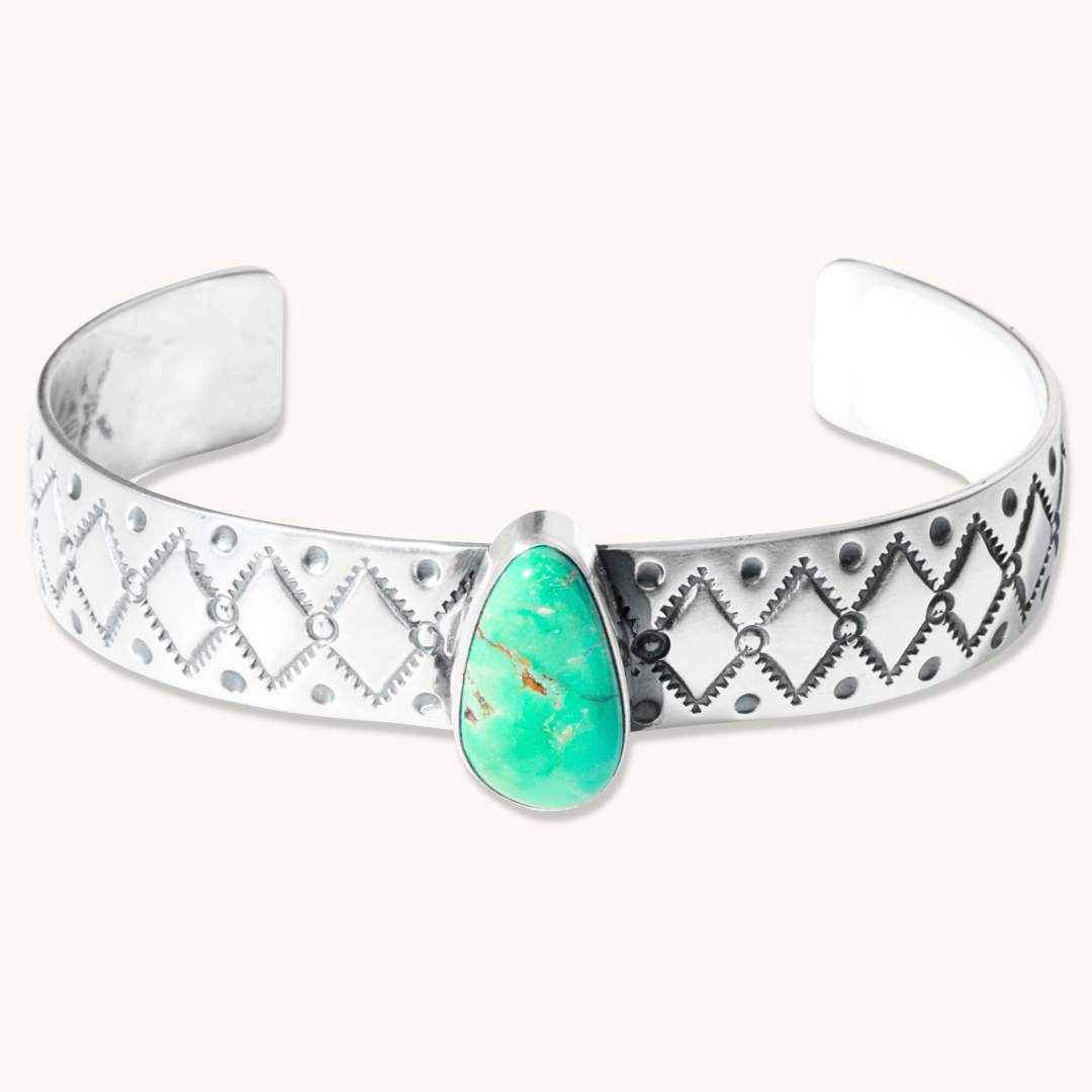 Hand-Stamped Turquoise Cuff Bracelets