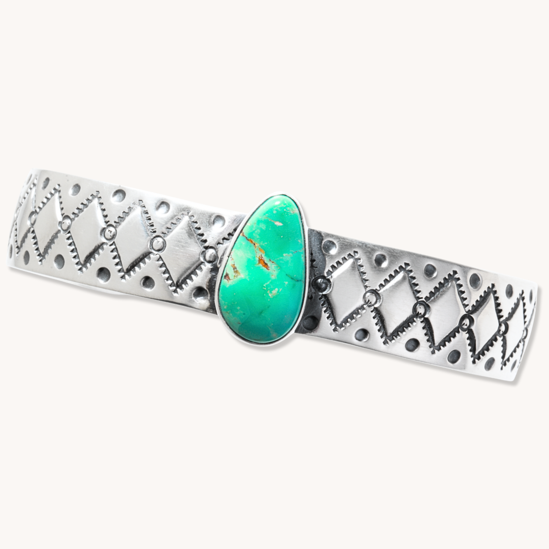 Hand-Stamped Turquoise Cuff Bracelets