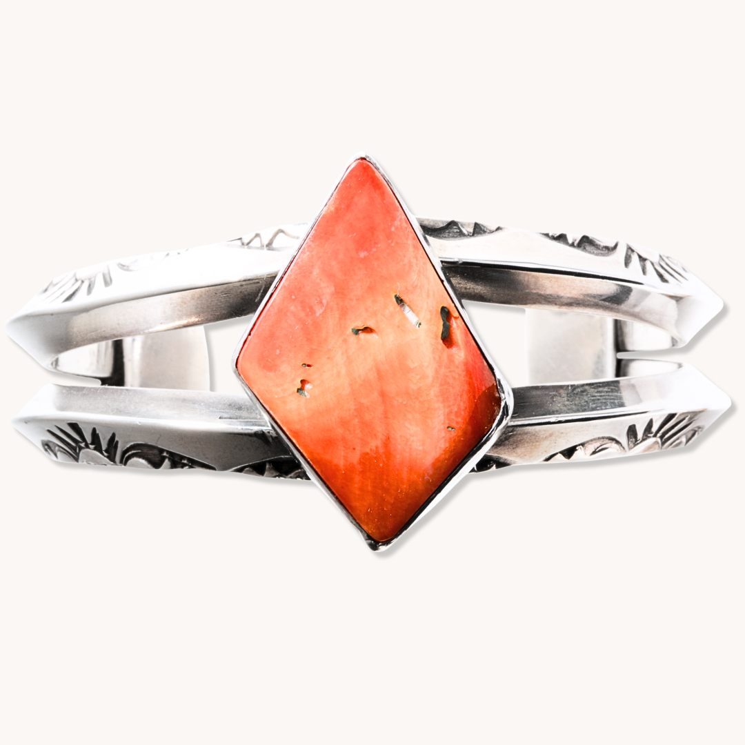 Hand-Stamped Spiny Oyster Cuff Bracelet