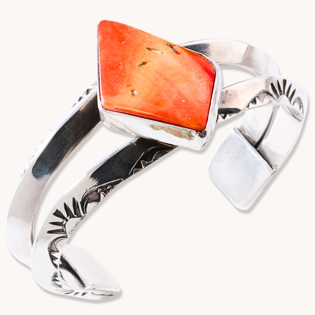 Hand-Stamped Spiny Oyster Cuff Bracelet