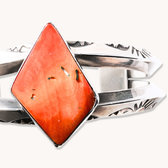 Hand-Stamped Spiny Oyster Cuff Bracelet