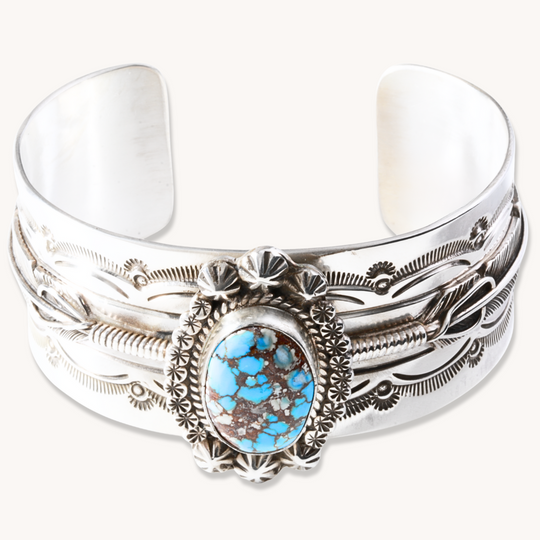 Golden Hills Cuff Bracelet with Feather Accents